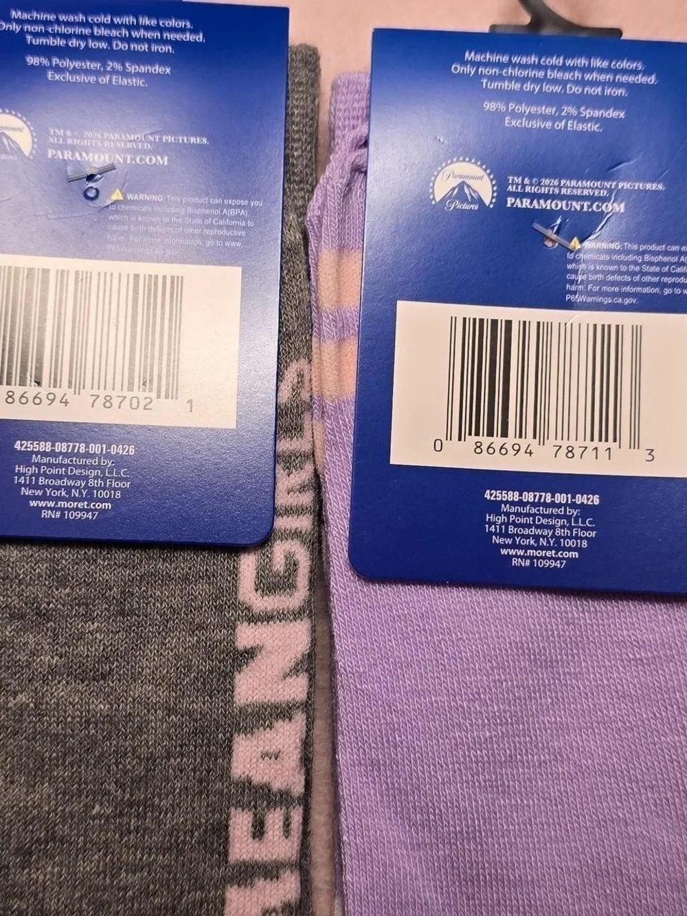 Mean Girls Graphic Sock Duo - Gray & Lavender Y2k